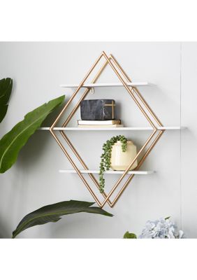 Glam Wooden Wall Shelf