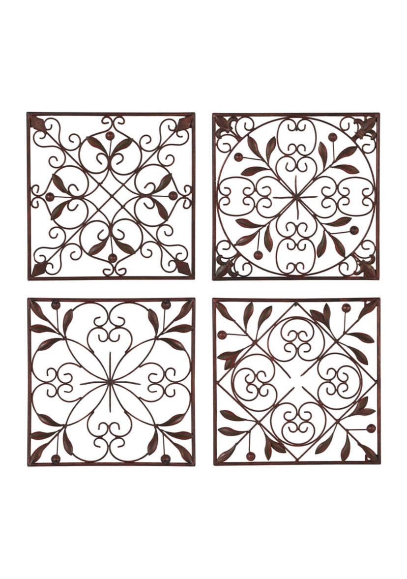 Rustic Metal Wall Decor - Set of 4