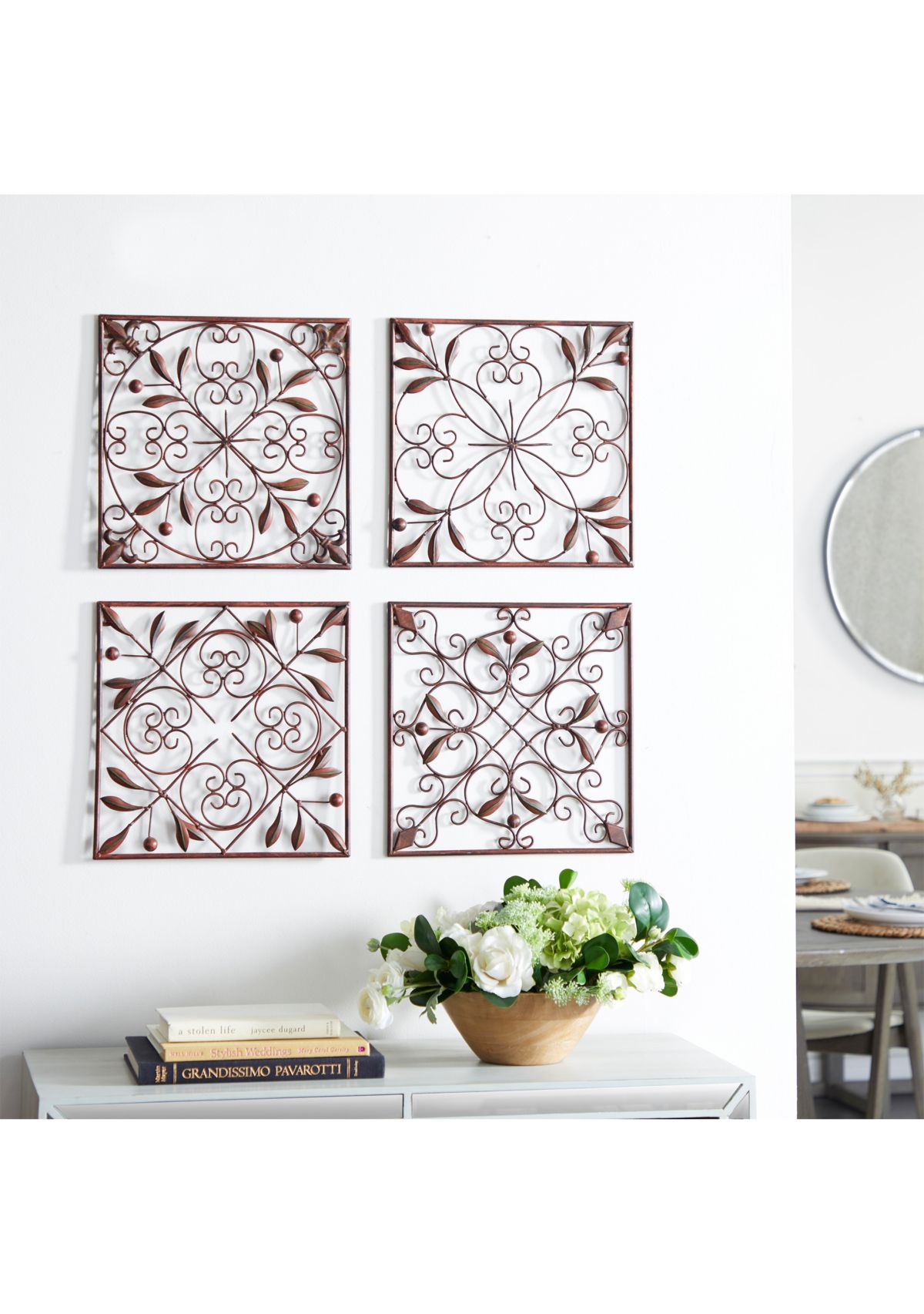Rustic Metal Wall Decor - Set of 4