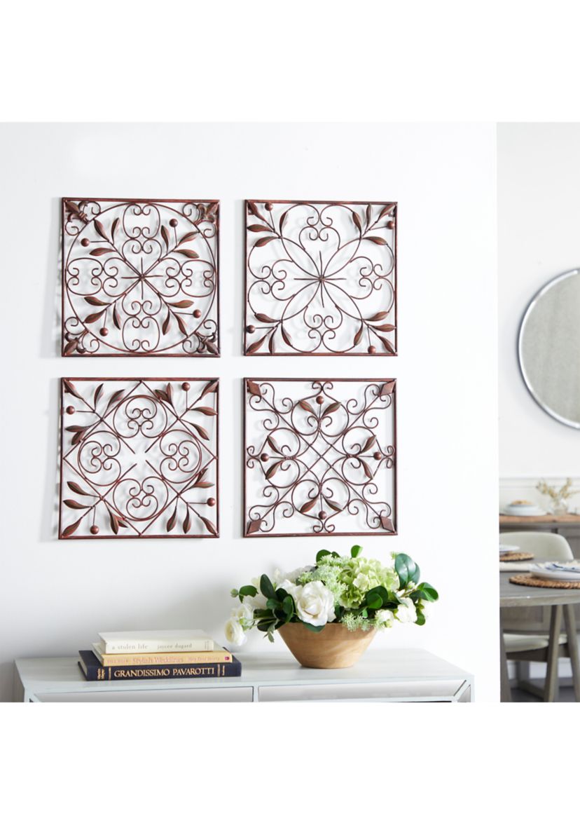 Rustic Metal Wall Decor - Set of 4