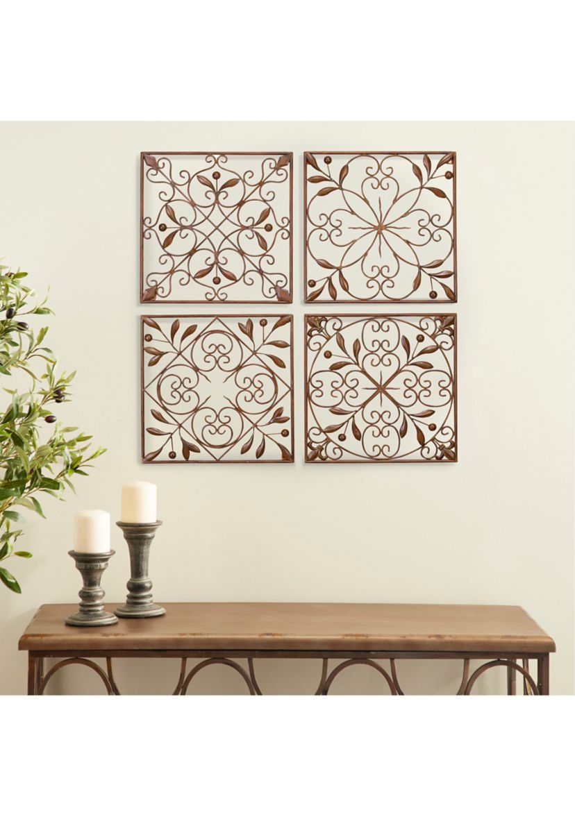 Rustic Metal Wall Decor - Set of 4