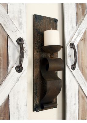 Rustic Wood Wall Sconce - Set of 2