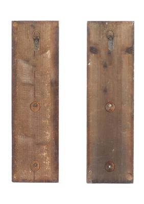 Rustic Wood Wall Sconce - Set of 2