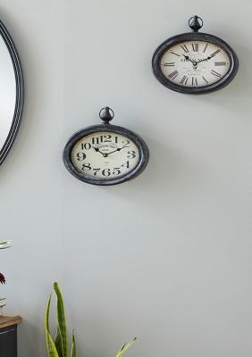 Vintage Metal Wall Clock - Set of 2