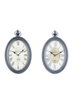 Traditional Metal Wall Clock - Set of 2