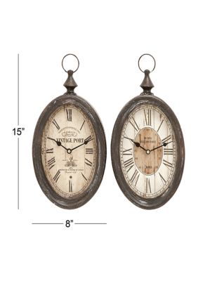 Traditional Metal Wall Clock - Set of 2