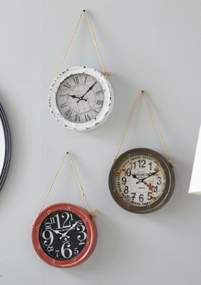 Vintage Metal Wall Clock - Set of 3