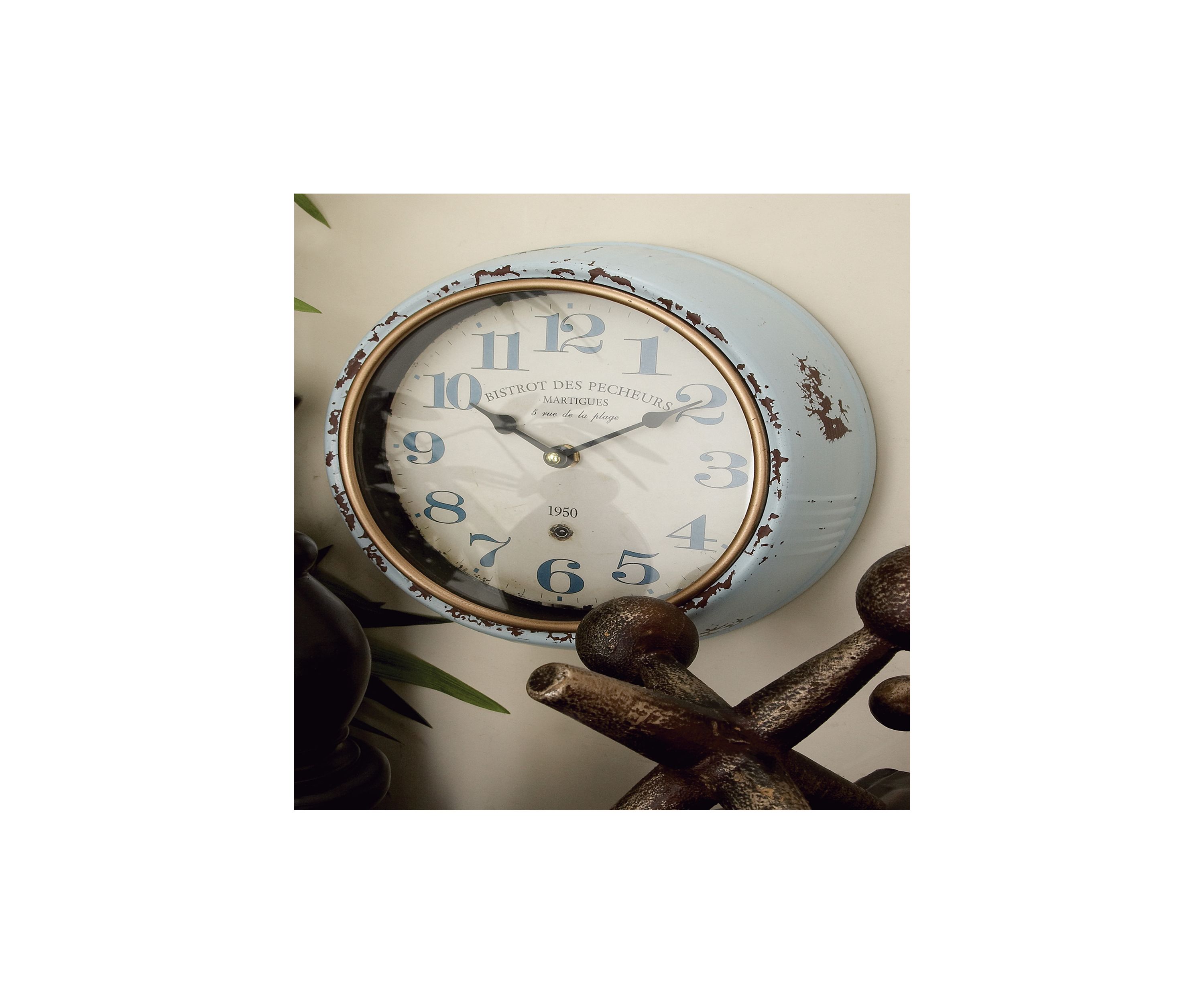 Vintage Metal Wall Clock - Set of 2