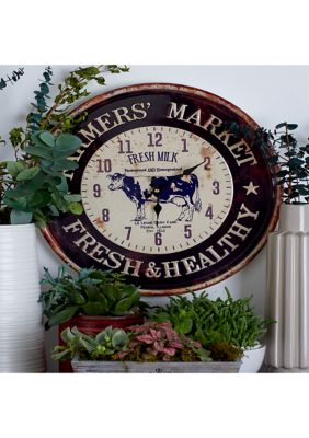 Farmhouse Metal Wall Clock - Set of 2