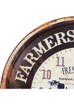 Farmhouse Metal Wall Clock - Set of 2