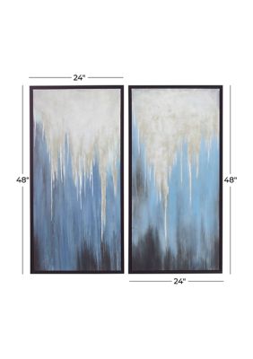 Contemporary Canvas Framed Wall Art - Set of 2