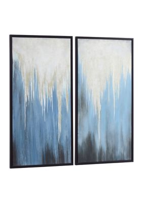 Contemporary Canvas Framed Wall Art - Set of 2