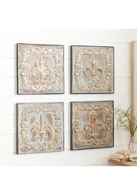 Rustic Metal Wall Decor - Set of 4