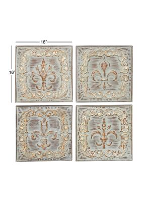 Rustic Metal Wall Decor - Set of 4