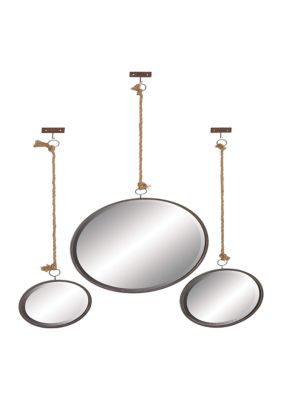 Industrial Metal Wall Mirror - Set of 3