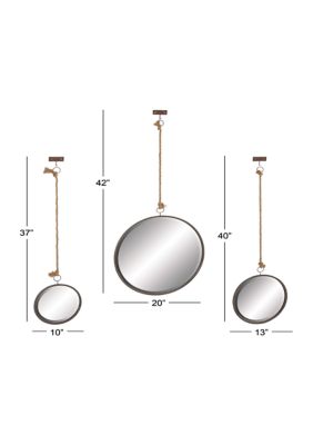 Industrial Metal Wall Mirror - Set of 3