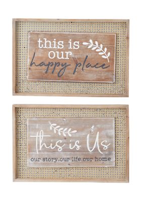 Monroe Lane Farmhouse Wood Wall Decor - Set of 2, Brown
