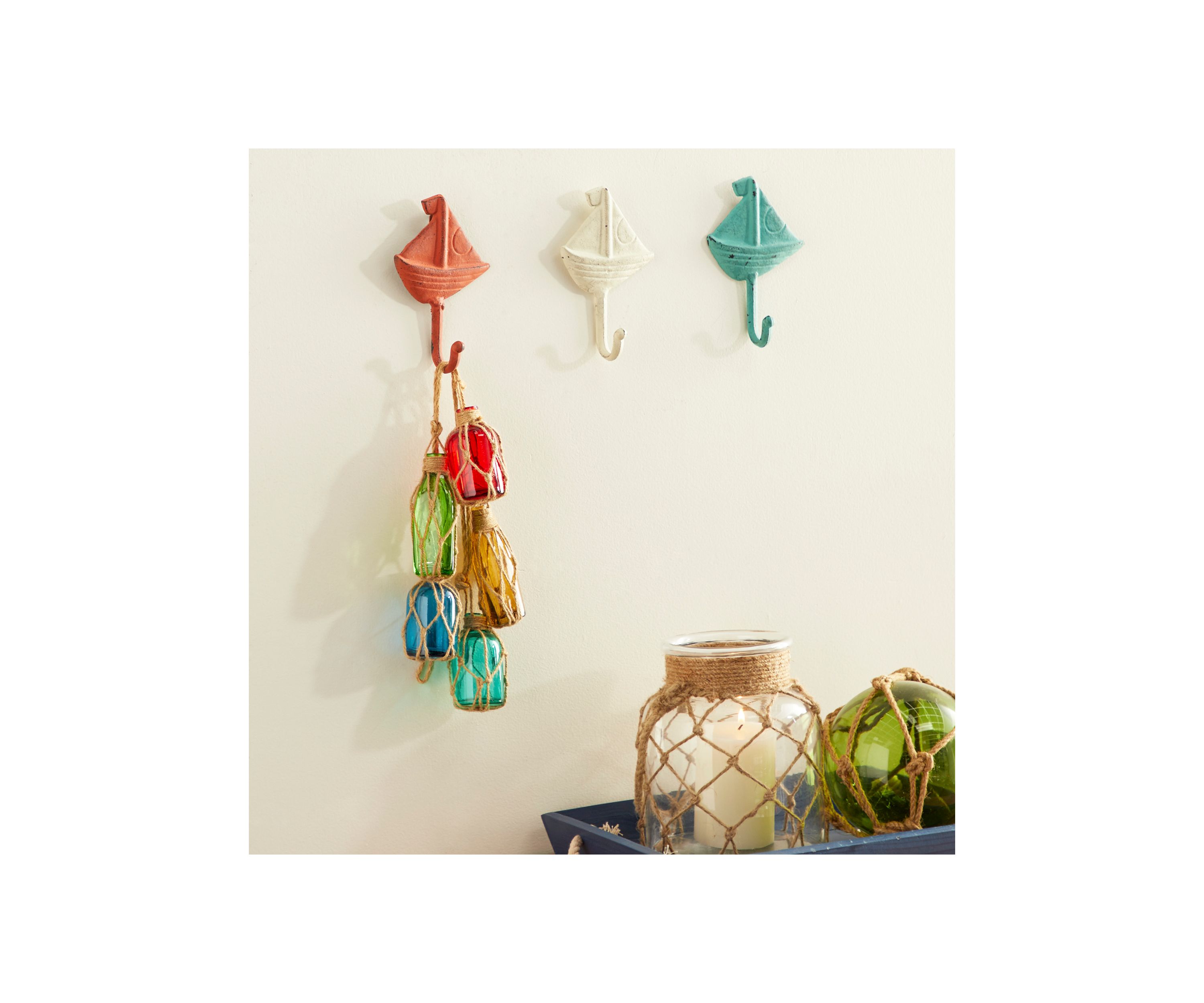 Iron Coastal Wall Hook - Set of 3