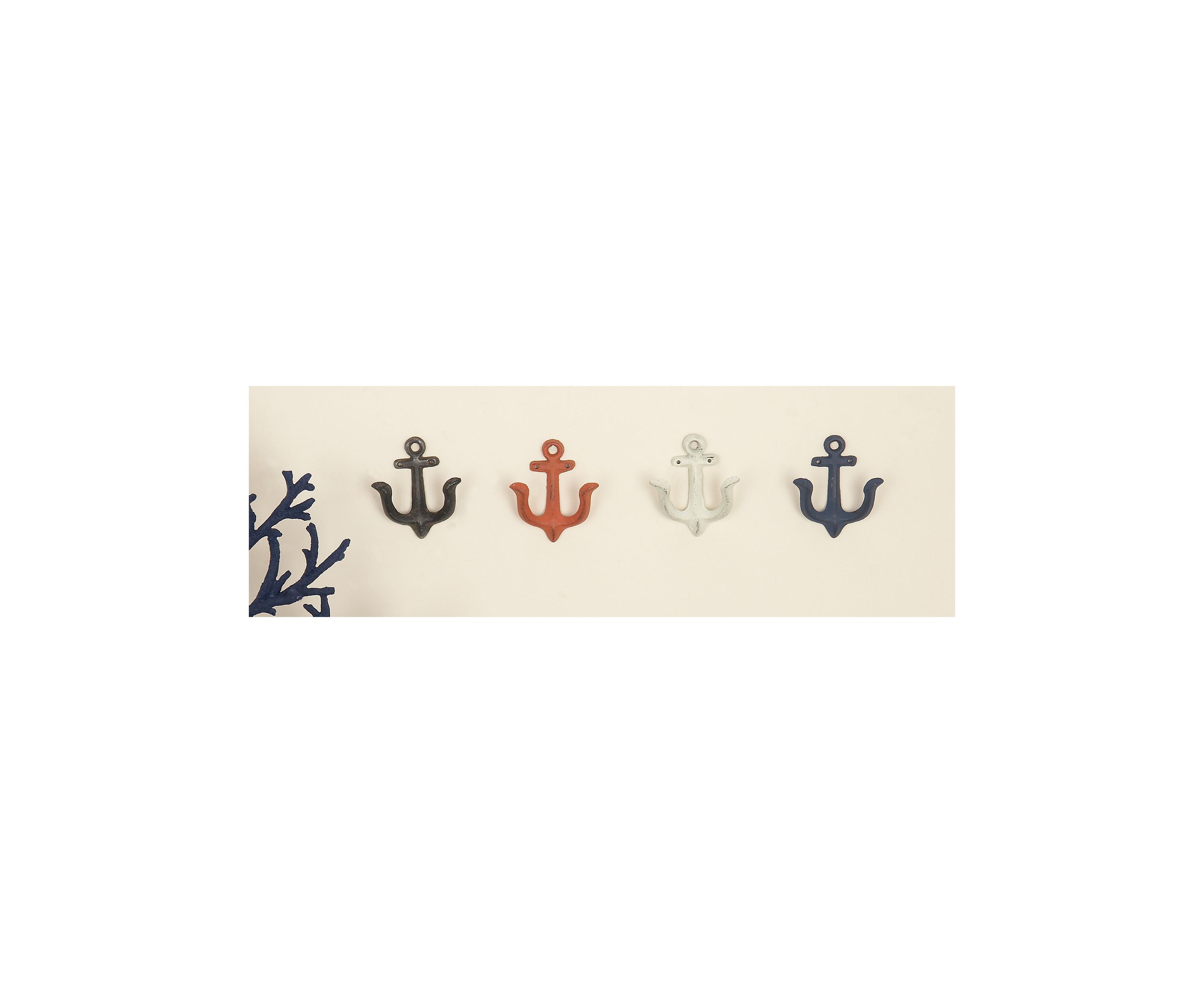 Coastal Metal Wall Hook - Set of 4