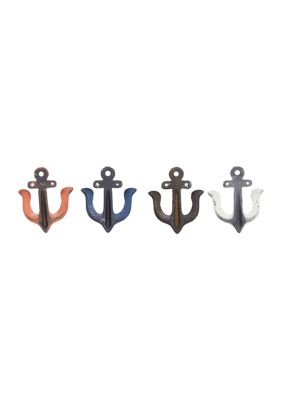 Coastal Metal Wall Hook - Set of 4