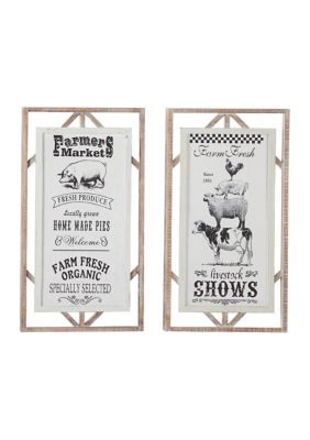 Wood Farmhouse Wall Décor - Set of 2