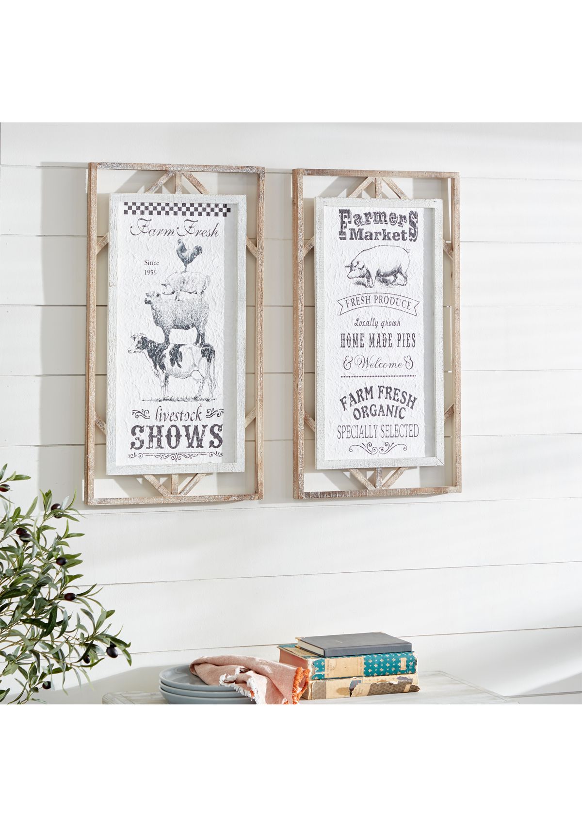 Wood Farmhouse Wall Décor - Set of 2