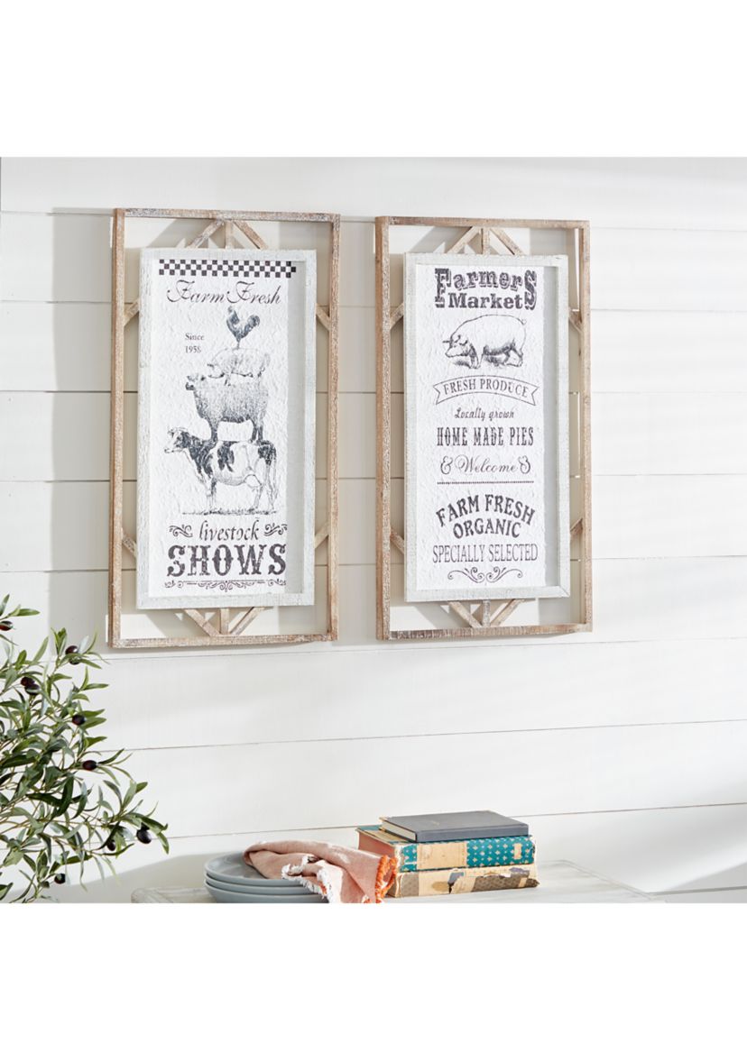 Wood Farmhouse Wall Décor - Set of 2