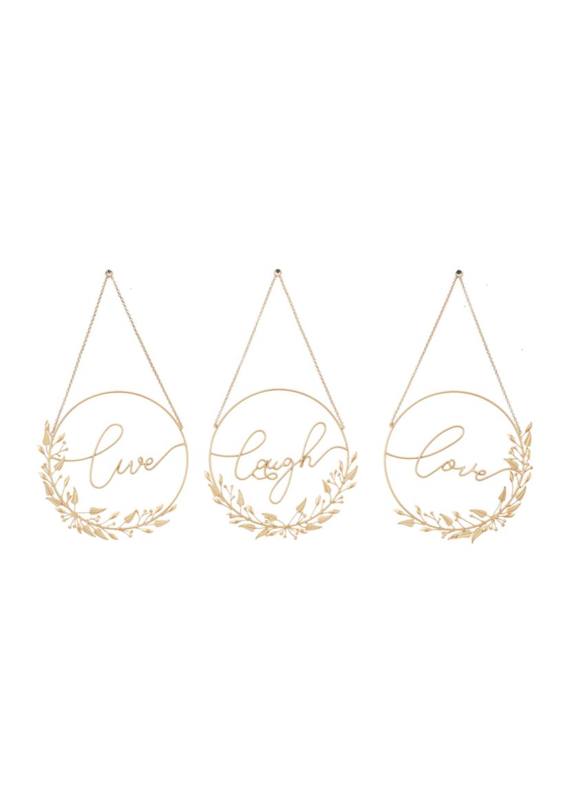 Bohemian Metal Decorative Sign - Set of 3