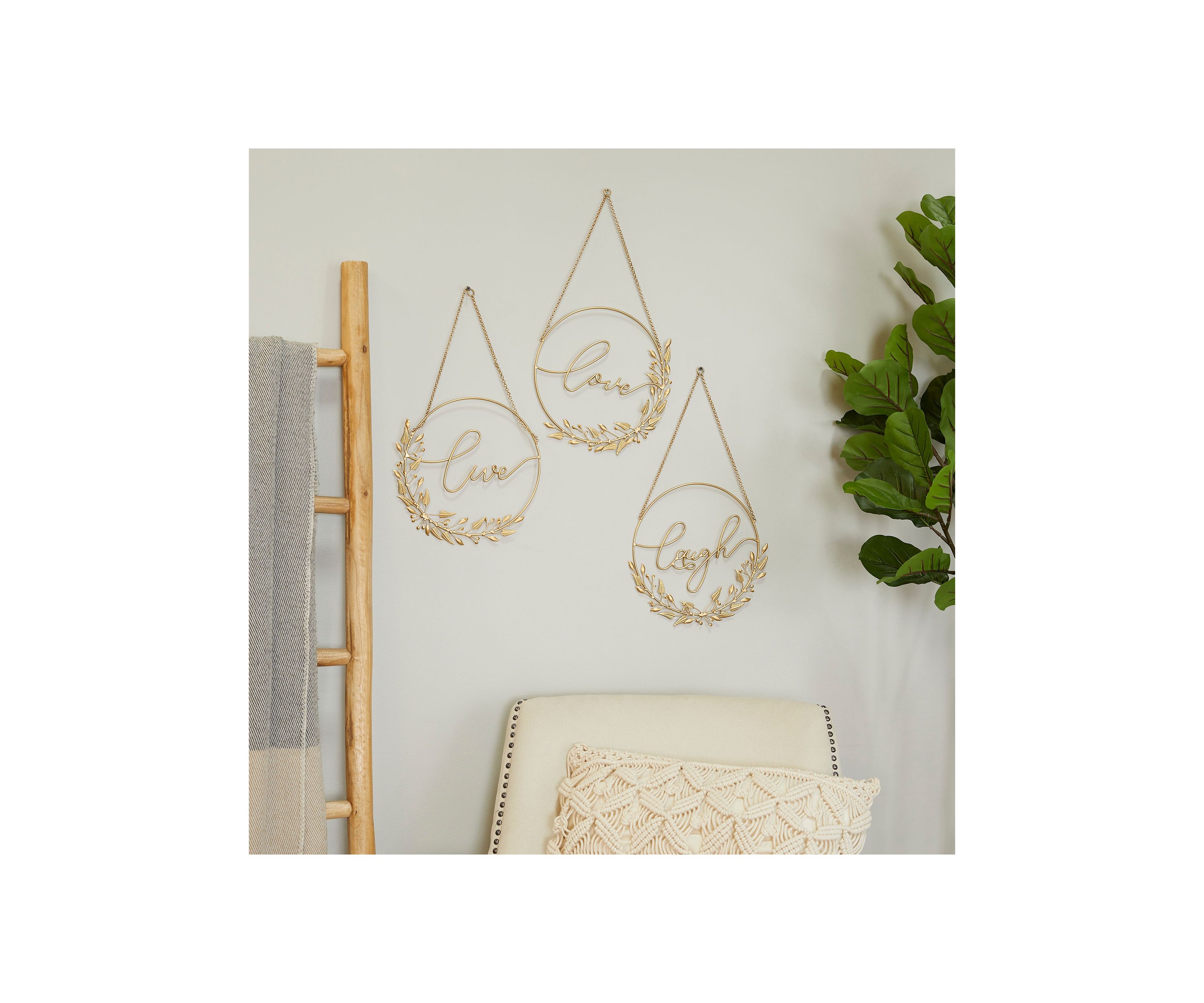 Bohemian Metal Decorative Sign - Set of 3
