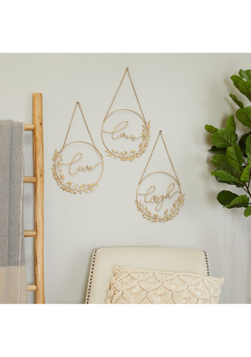Bohemian Metal Decorative Sign - Set of 3