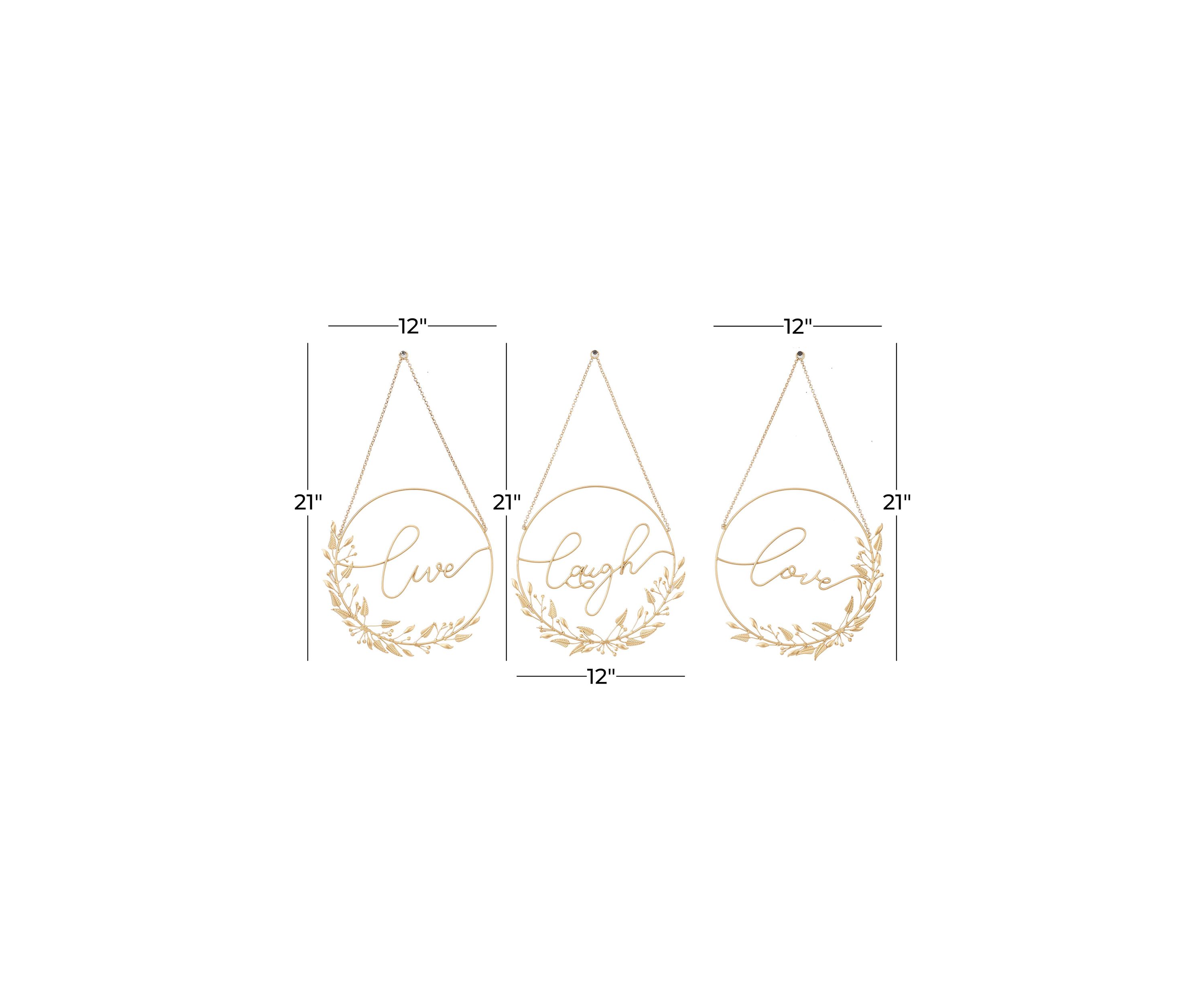 Bohemian Metal Decorative Sign - Set of 3