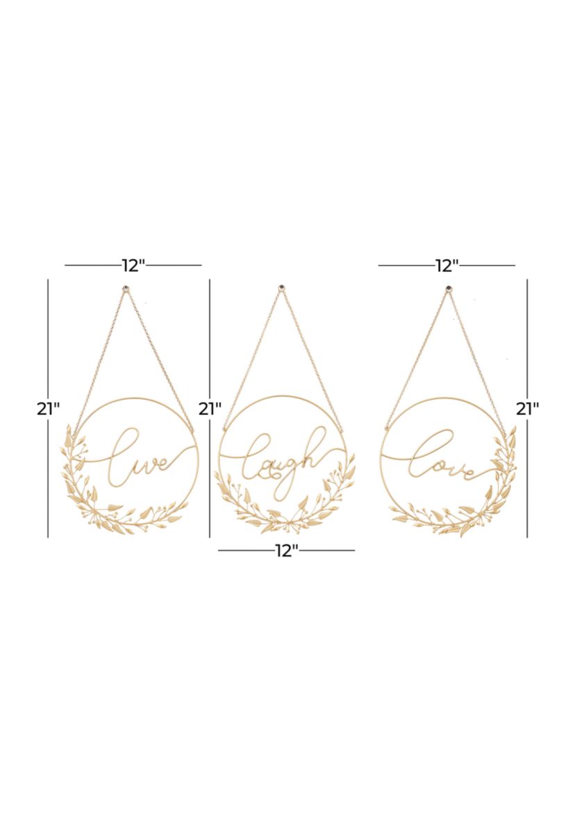 Bohemian Metal Decorative Sign - Set of 3