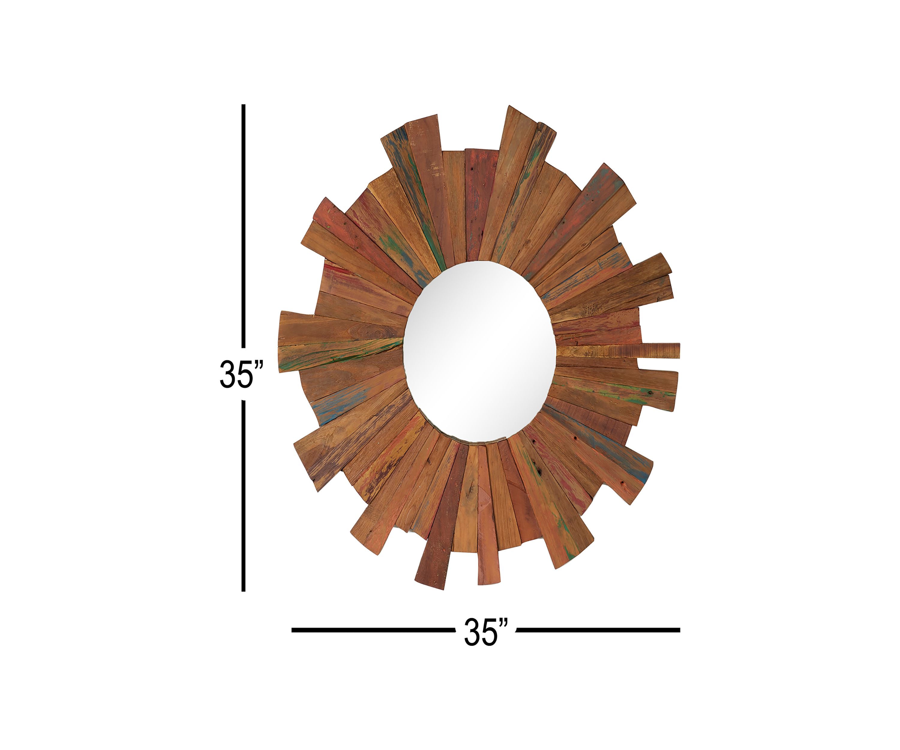 Teak Coastal Wall Mirror