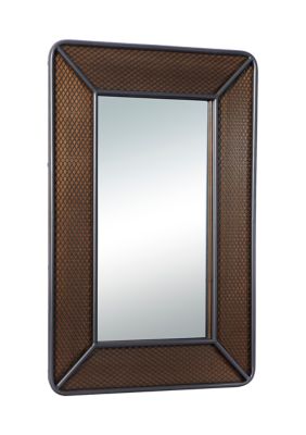 Industrial Wood Wall Mirror