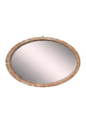 Monroe Lane Vintage Wood Wall Mirror, Brown
