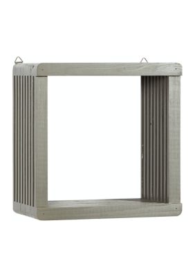 Gray Wood Contemporary Wall Shelf