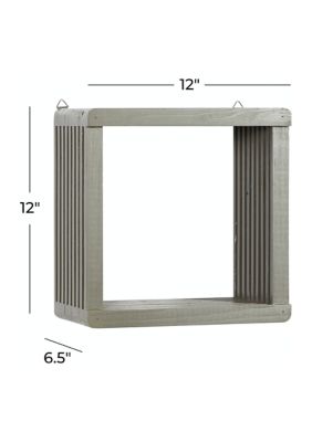 Gray Wood Contemporary Wall Shelf