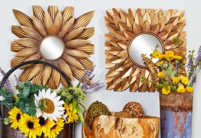 Rustic Metal Wall Mirror - Set of 9