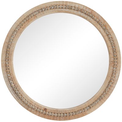 Monroe Lane Bohemian Wood Wall Mirror, Brown, Large
