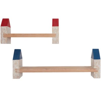 Coastal Wood Wall Shelf - Set of 2