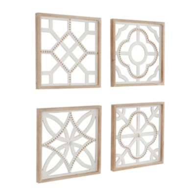 French Country Wood Wall Decor - Set of 4