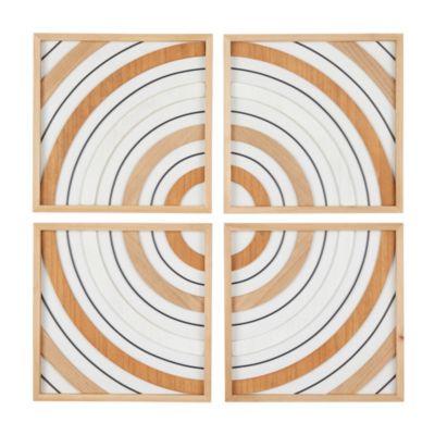 The Novogratz Modern Wood Wall Decor - Set of 4, Brown