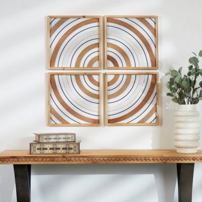 Modern Wood Wall Decor - Set of 4