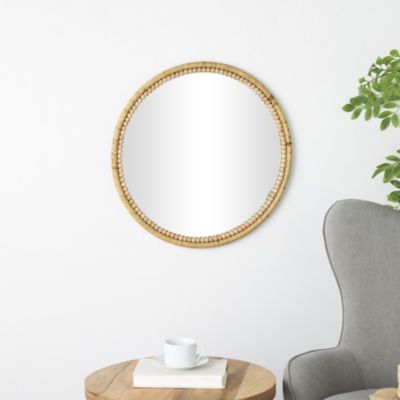 Modern Farmhouse Bamboo Wood Wall Mirror