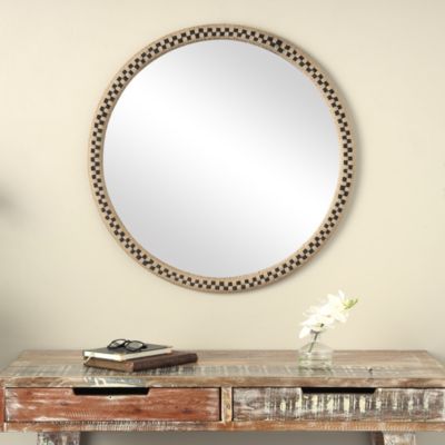 Bohemian Wooden Wall Mirror