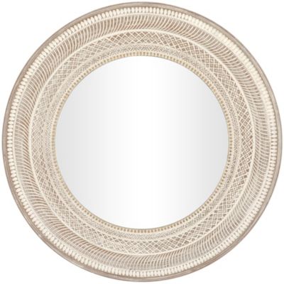 Monroe Lane Bohemian Wood Wall Mirror, Brown