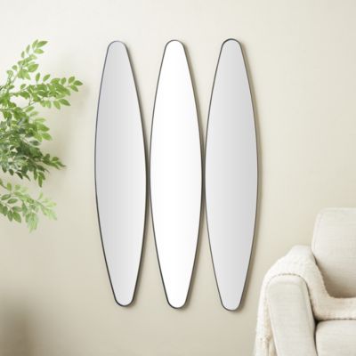 Contemporary Metal Wall Mirror - Set of 3