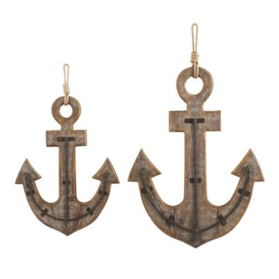 Monroe Lane Nautical Wood Wall Hook - Set of 2, Brown