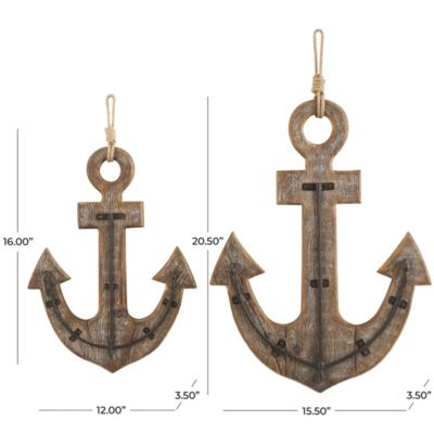 Nautical Wood Wall Hook - Set of 2