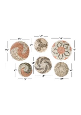 Traditional Seagrass Wall Decor - Set of 6
